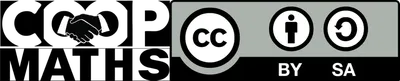Logo CoopMaths noir et blanc avec CC-BY-SA