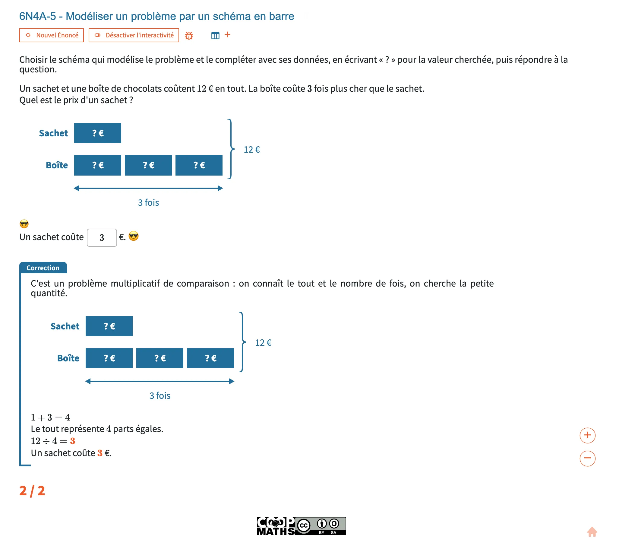La correction : schéma attendu, calculs et score